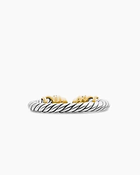 Petite Helena Ring Sterling Silver with 18K Yellow Gold Domes and Diamonds, 2.5mm
