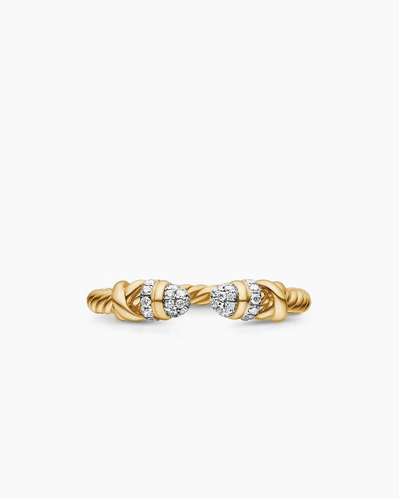 Petite Helena Open Ring 18K Yellow Gold with Diamonds, 2.5mm