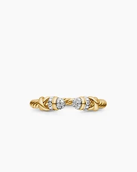 Petite Helena Open Ring 18K Yellow Gold with Diamonds, 2.5mm