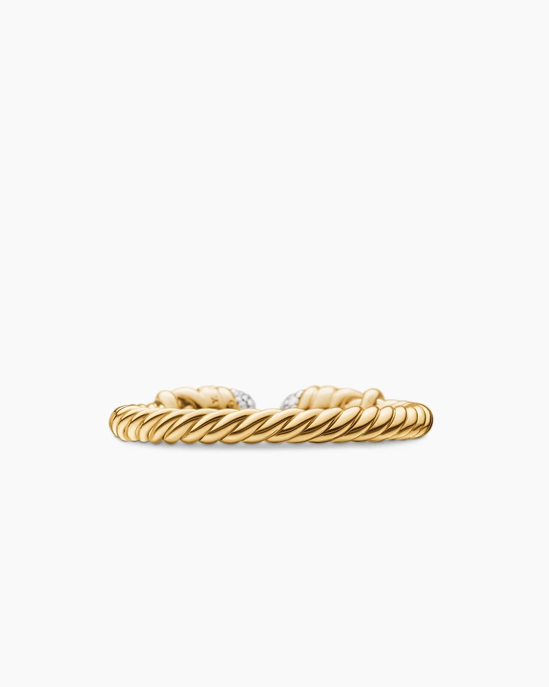 Petite Helena Open Ring 18K Yellow Gold with Diamonds, 2.5mm
