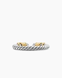 Petite Helena Open Ring Sterling Silver with 18K Yellow Gold and Diamonds, 2.5mm