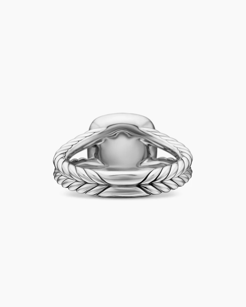 Petite Albion® Ring Sterling Silver with Pavé Diamonds, 7mm