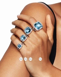 Petite Albion® Ring Sterling Silver with Pavé Diamonds, 7mm