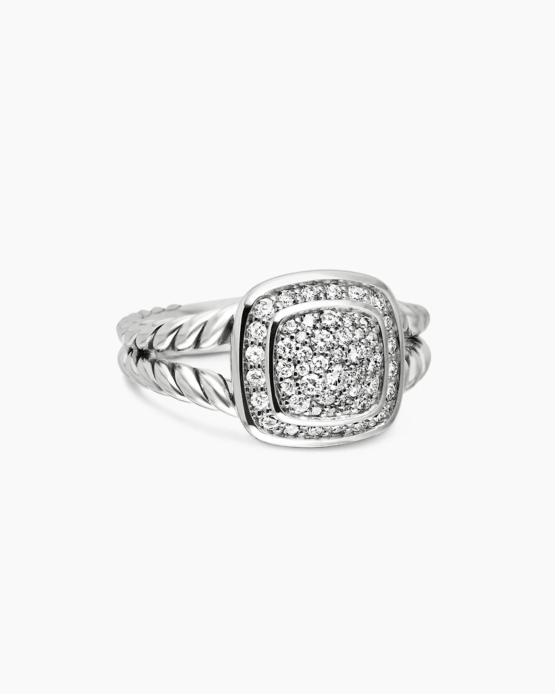 Petite Albion® Ring Sterling Silver with Pavé Diamonds, 7mm