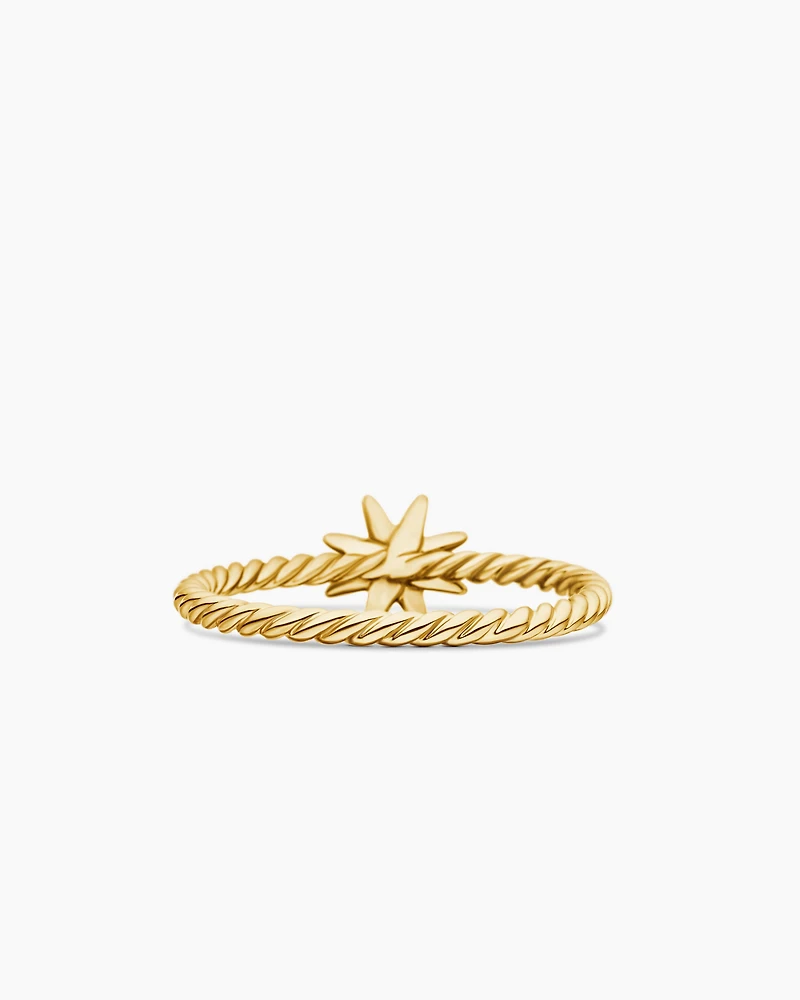 Petite Starburst Station Ring 18K Yellow Gold with Diamonds, 7.5mm