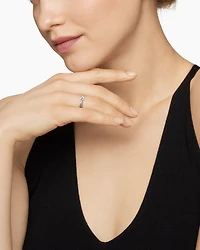 Petite X Ring Sterling Silver with Diamonds, 4mm