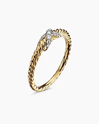 Petite X Ring 18K Yellow Gold with Diamonds, 2.2mm
