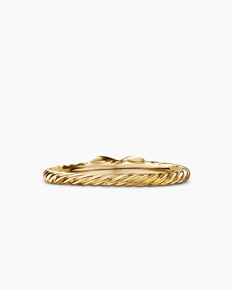 Petite X Ring 18K Yellow Gold with Diamonds, 2.2mm