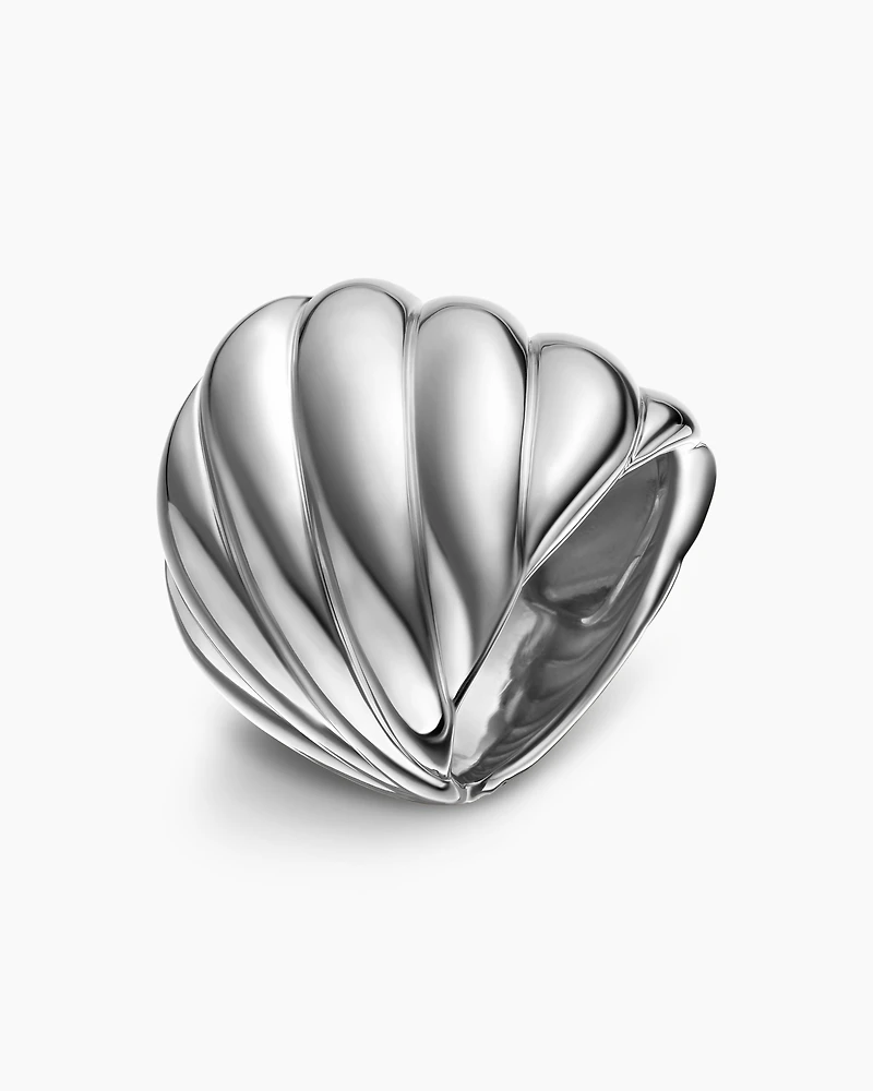 Sculpted Cable Ring in Sterling Silver, 21mm