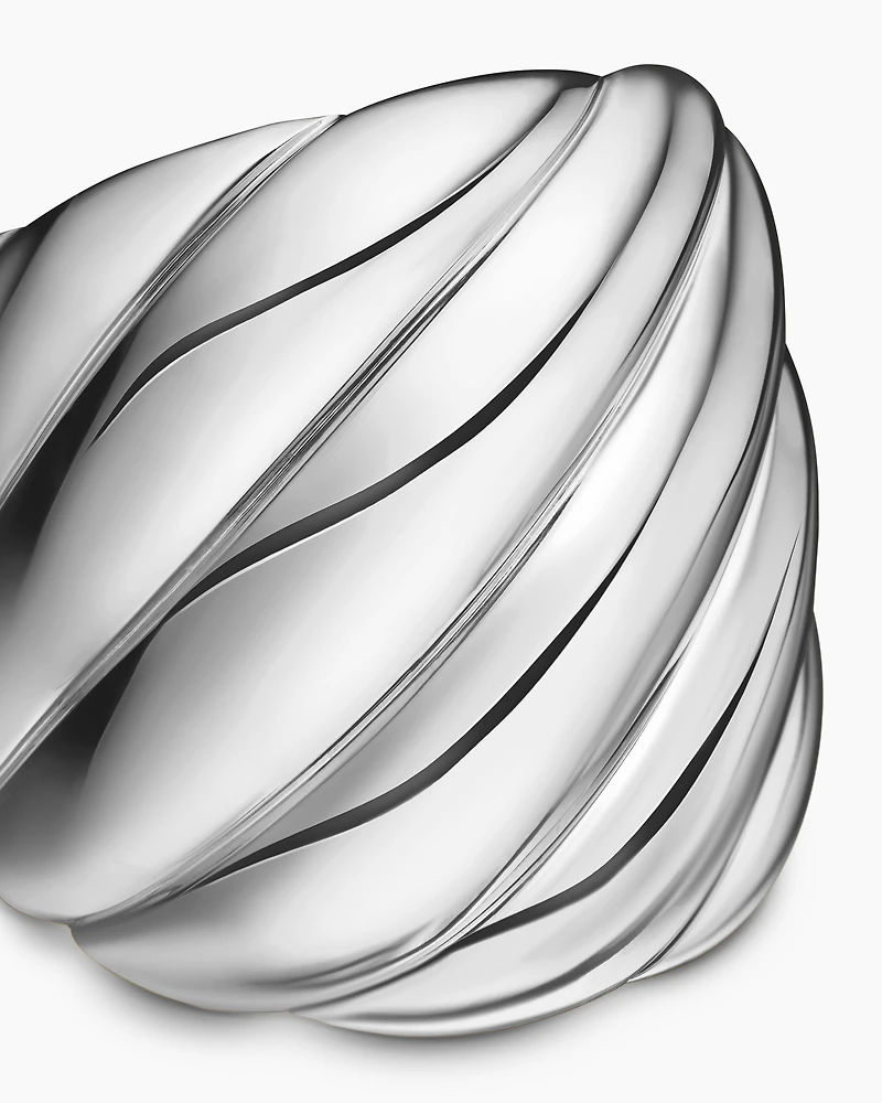 Sculpted Cable Ring in Sterling Silver, 21mm