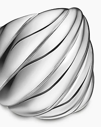 Sculpted Cable Ring in Sterling Silver, 21mm