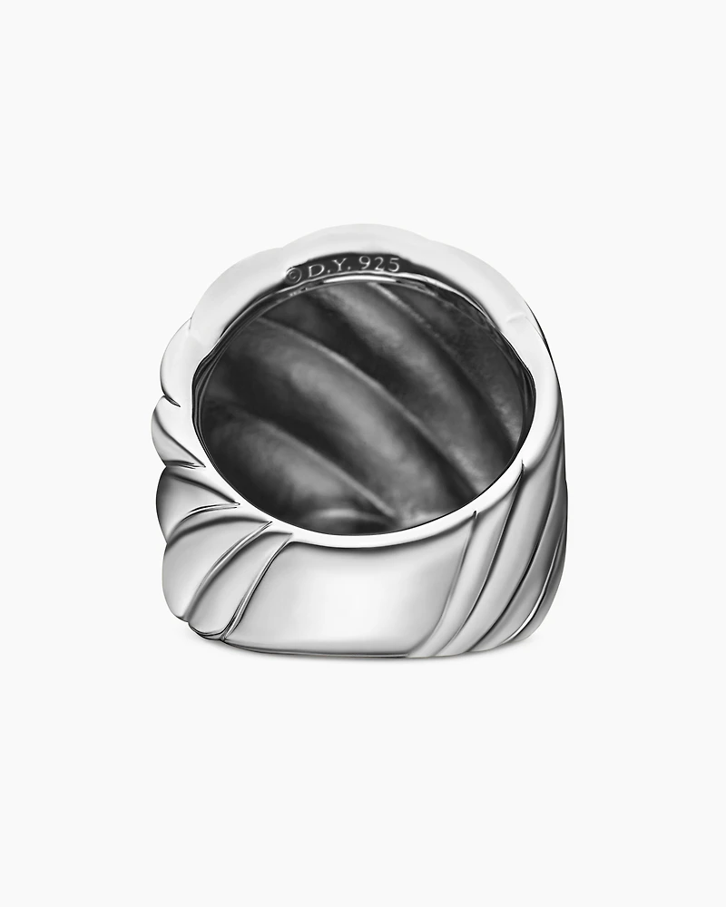 Sculpted Cable Ring in Sterling Silver, 21mm