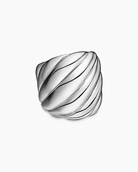 Sculpted Cable Ring in Sterling Silver, 21mm