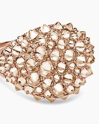 Reverse Set Pavé Pinky Ring in 18K Rose Gold with Cognac Diamonds, 14mm
