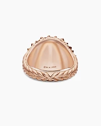Reverse Set Pavé Pinky Ring in 18K Rose Gold with Cognac Diamonds, 14mm
