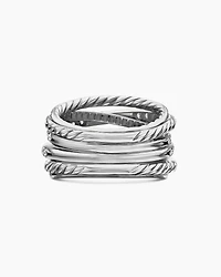Pavé Crossover Ring in 18K White Gold with Diamonds, 16mm