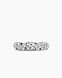 Cable Edge® Band Ring in Sterling Silver with Diamonds, 5mm