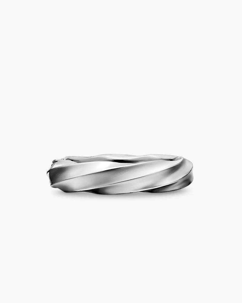 Cable Edge® Band Ring in Sterling Silver with Diamonds, 5mm