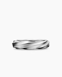 Cable Edge® Band Ring in Sterling Silver with Diamonds, 5mm
