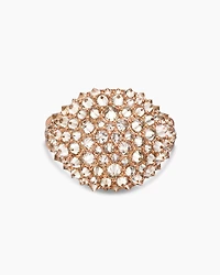 Reverse Set Pavé Signet Ring in 18K Rose Gold with Cognac Diamonds, 17.5mm