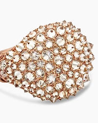 Reverse Set Pavé Signet Ring in 18K Rose Gold with Cognac Diamonds, 17.5mm