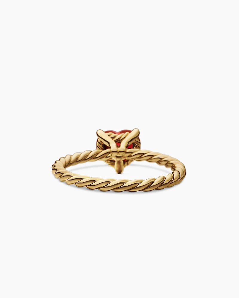 Chatelaine® Heart Ring 18K Yellow Gold with Garnet, 7mm