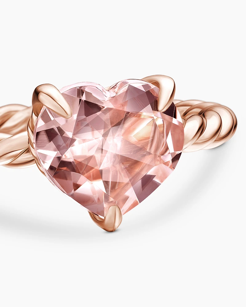 Chatelaine® Heart Ring 18K Rose Gold with Morganite, 7mm