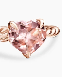 Chatelaine® Heart Ring 18K Rose Gold with Morganite, 7mm