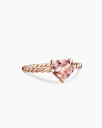 Chatelaine® Heart Ring 18K Rose Gold with Morganite, 7mm
