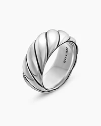 Sculpted Cable Band Ring Sterling Silver