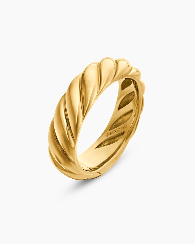 Sculpted Cable Band Ring in 18K Yellow Gold