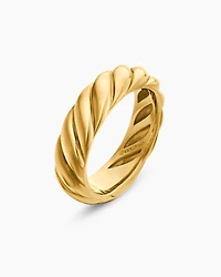 Sculpted Cable Band Ring in 18K Yellow Gold