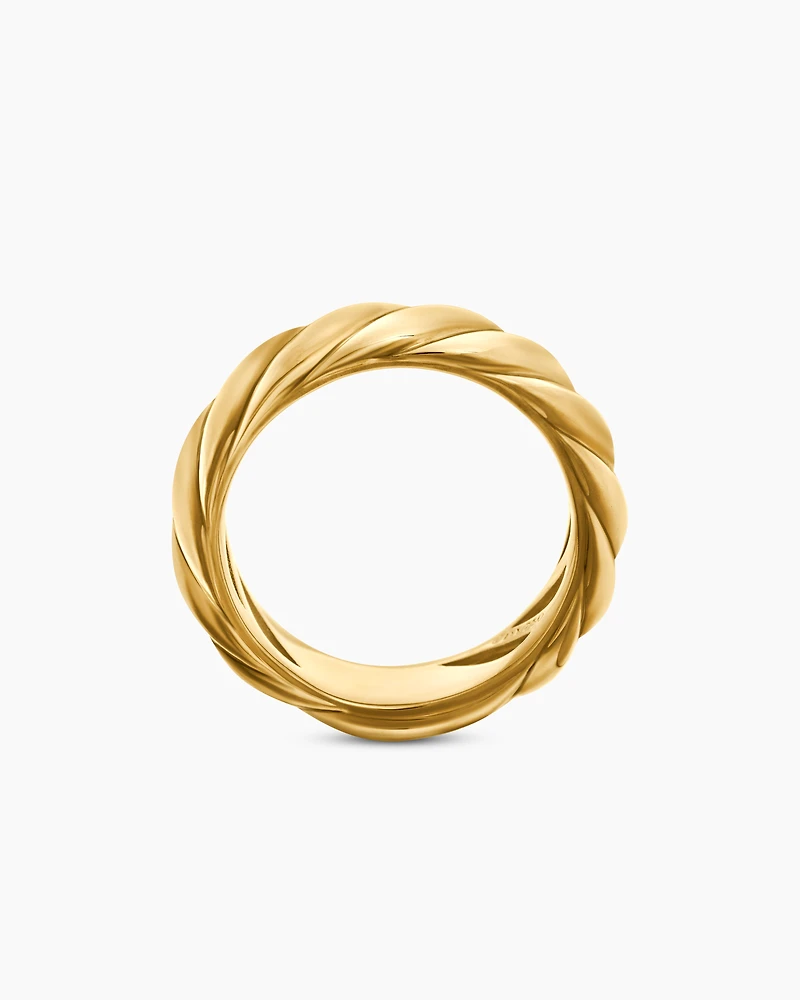 Sculpted Cable Band Ring in 18K Yellow Gold