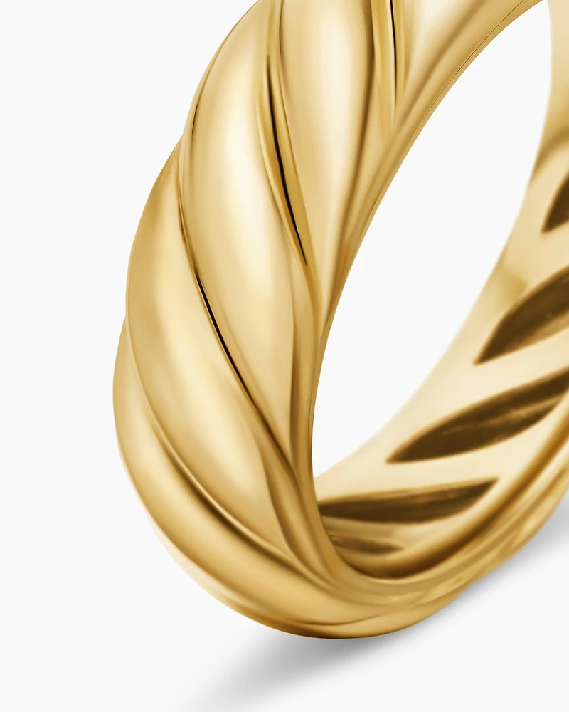 Sculpted Cable Band Ring in 18K Yellow Gold