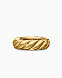 Sculpted Cable Band Ring in 18K Yellow Gold