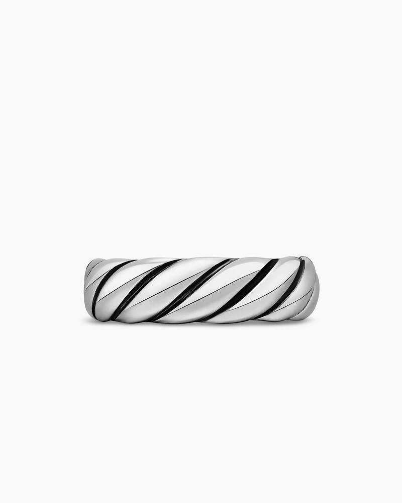 Sculpted Cable Band Ring Sterling Silver