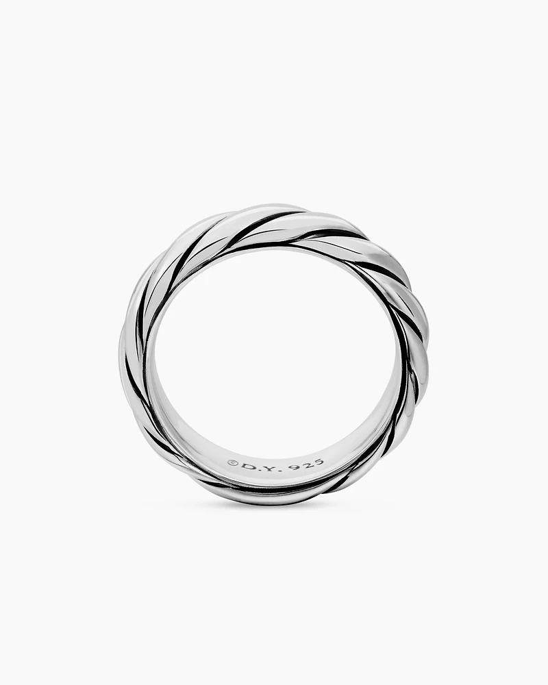 Sculpted Cable Band Ring Sterling Silver