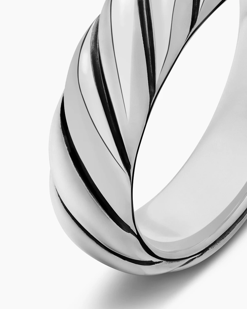 Sculpted Cable Band Ring Sterling Silver
