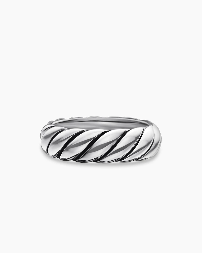 Sculpted Cable Band Ring Sterling Silver