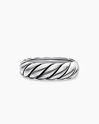 Sculpted Cable Band Ring Sterling Silver