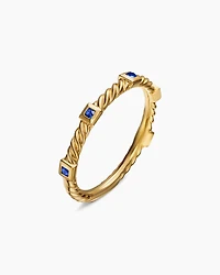 Cable Collectibles® Stack Ring 18K Yellow Gold with Blue Sapphires, 2mm