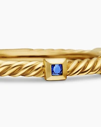 Cable Collectibles® Stack Ring 18K Yellow Gold with Blue Sapphires, 2mm