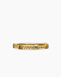 Cable Collectibles® Stack Ring 18K Yellow Gold with Blue Sapphires, 2mm