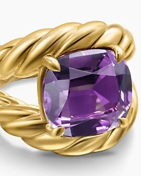 Marbella Ring in 18K Yellow Gold with Amethyst, 20mm