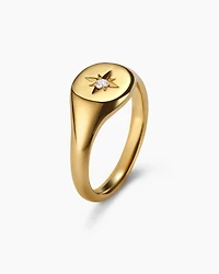 Cable Collectibles® Starset Pinky Ring in 18K Yellow Gold with Centre Diamond, 7mm