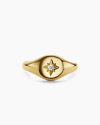 Cable Collectibles® Starset Pinky Ring in 18K Yellow Gold with Centre Diamond, 7mm