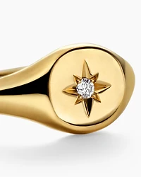 Cable Collectibles® Starset Pinky Ring in 18K Yellow Gold with Centre Diamond, 7mm
