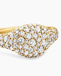 Petite Pavé Pinky Ring 18K Yellow Gold with Diamonds, 7mm