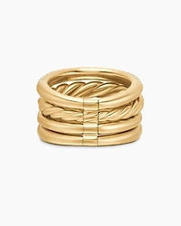 DY Mercer® Multi Row Ring 18K Yellow Gold with Diamonds, 14mm
