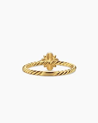 Petite Modern Renaissance Pearl Ring 18K Yellow Gold with Diamond, 7.9mm
